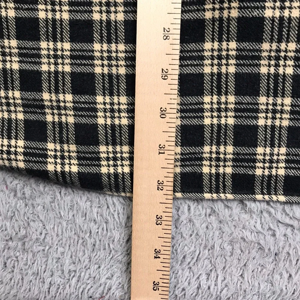 Polo Ralph Lauren Lowell Sport Shirt Men L Black Plaid Cotton Flannel Vintage